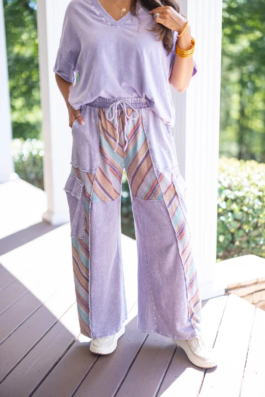 Limited Quantity Casual Charm Washed Lavender Pants