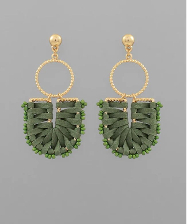 Closeout Wrapped For Fall Olive Earrings